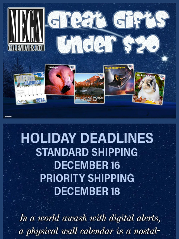 Calendars Make Great Gifts Under $20.  Give the Gift tha...
