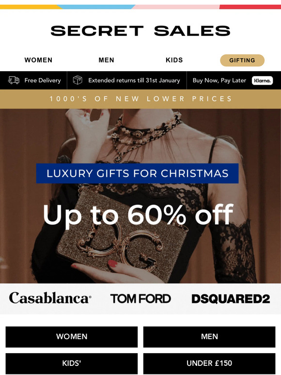 DESIGNER gifts up to 60% off! Dsquared2, Casablanca, BOSS...