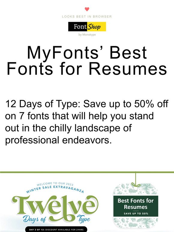 12 Days of Type Best Fonts for Resumes Milled