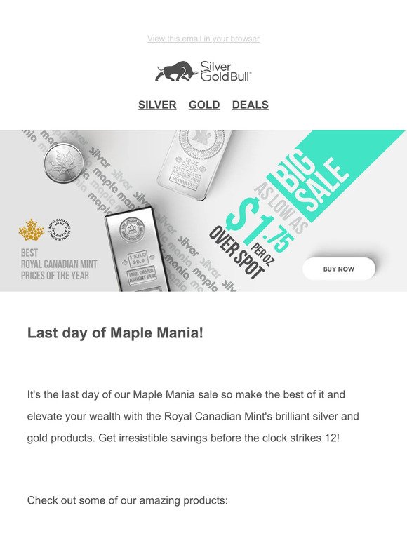 ⚡🍁Flash Sale: 1/2 oz (5 x 1/10 oz) Random Year Legal Tender Gold Bar | Royal Canadian Mint🍁⚡