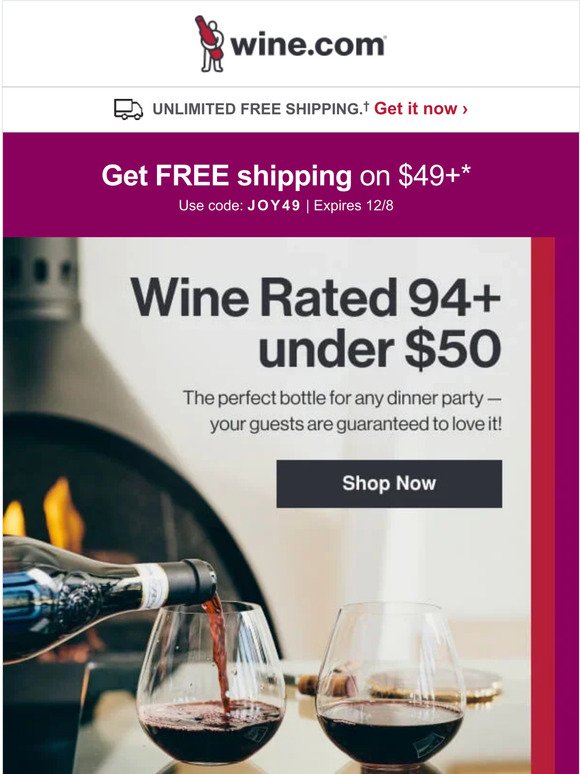 Under $50 wine that'll impress + FREE shipping!