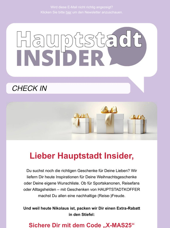 HAUPTSTADT INSIDER – (Mit) Freude schenken 🎁