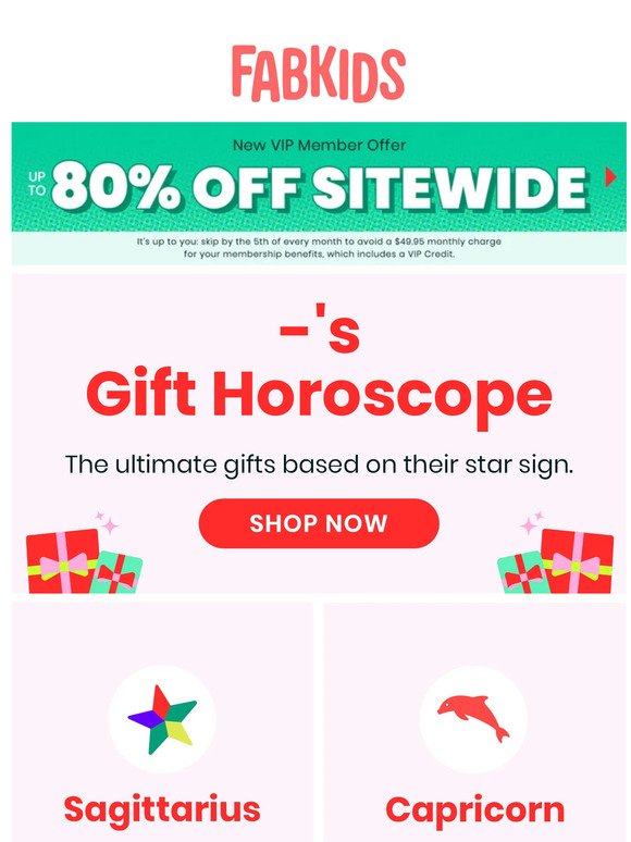 Your Kiddo's Gift Horoscope is IN + up to 80% Off!