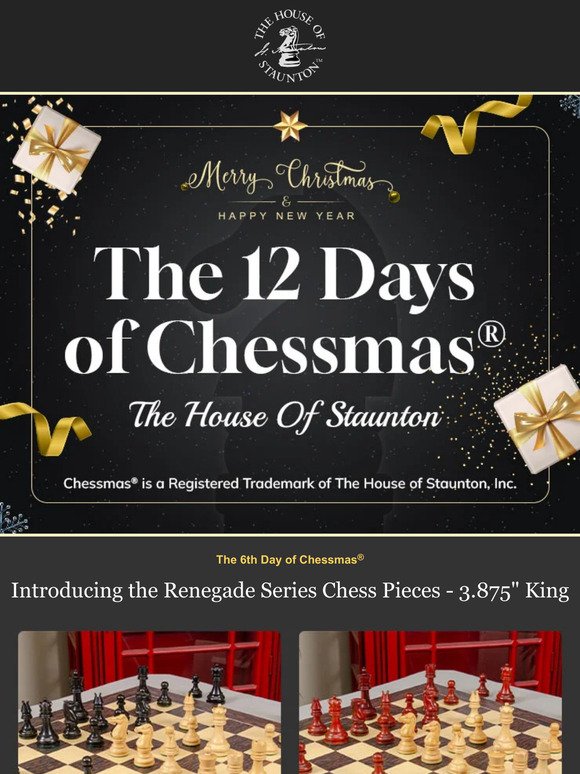 Chessmas® 2023 – The 6th Day of Chessmas® - Introducing the Renegade Series Chess Pieces - 3.875" King