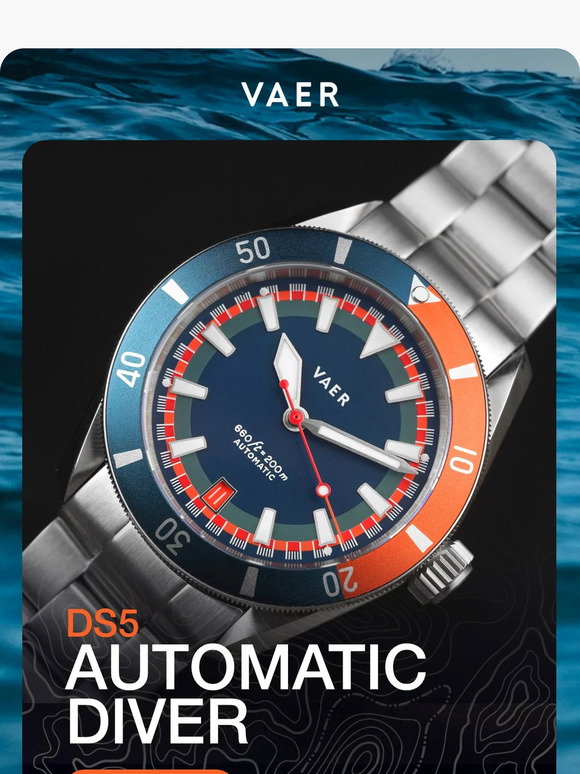 Vaer Watches: All-New: DS5 Auto Diver only $279 💥 | Milled