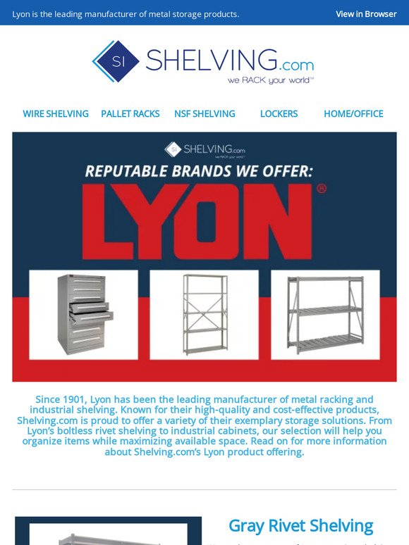 Shop Products From Lyon, The Leading Manufacturer of Industrial Metal Products