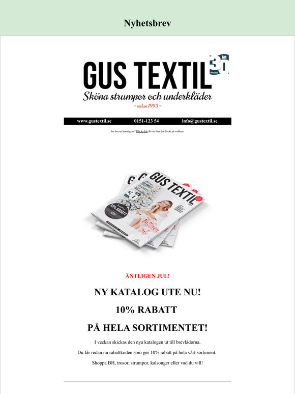 Klicka in på gustextil.se - använd julens rabattkod!