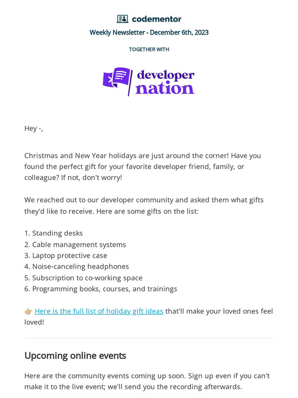 🎁 Developer presents for friends, family, and colleagues