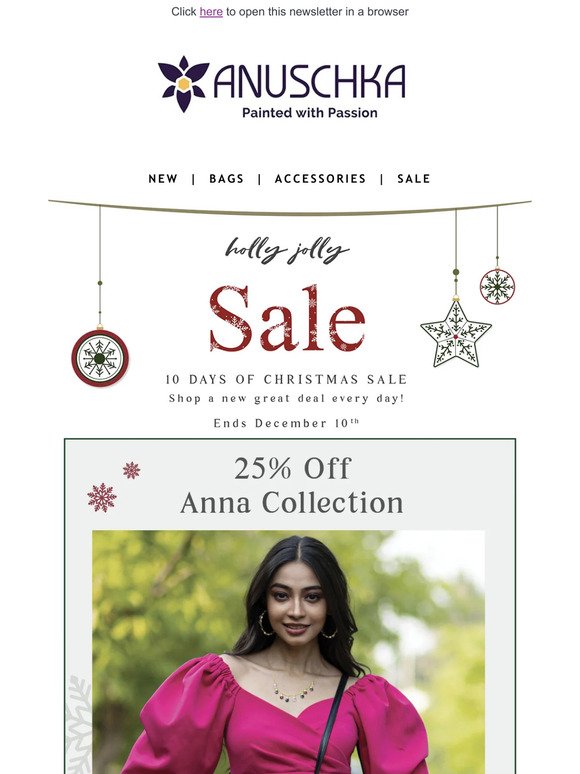 10 days of Christmas Sale 🎉🎅25% off the Anna Collection Today