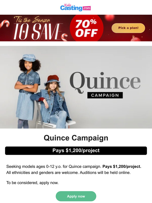 Seeking Models for Quince Campaign