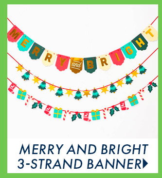 Merry And Bright 3-Strand Banner