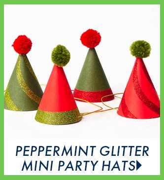 Peppermint Glitter Mini Party Hats