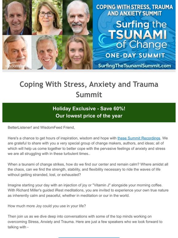 Coping with Stress, Trauma and Anxiety Summit