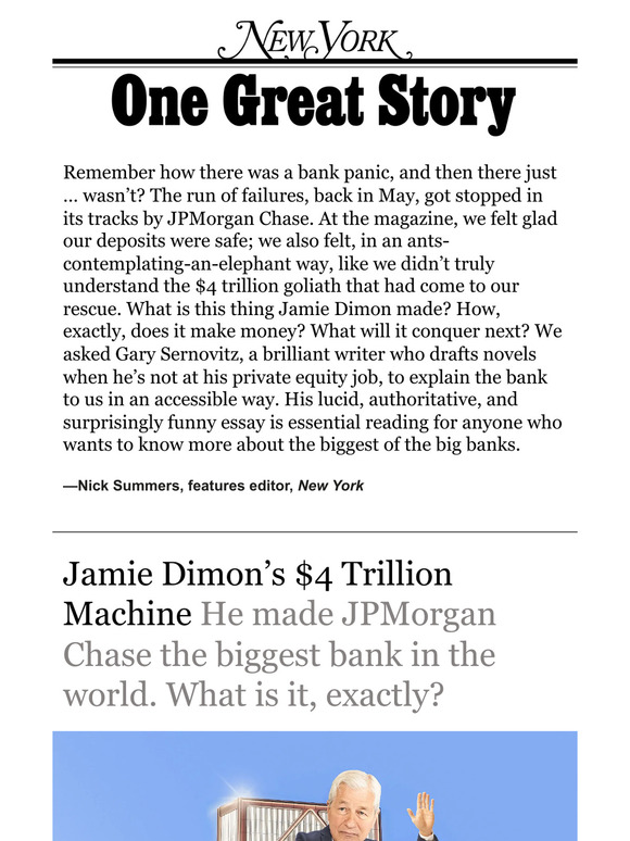 ‘Jamie Dimon’s $4 Trillion Machine,’ by Gary Sernovitz