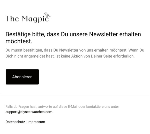 Bestätige, dass du Newsletter erhalten möchtest