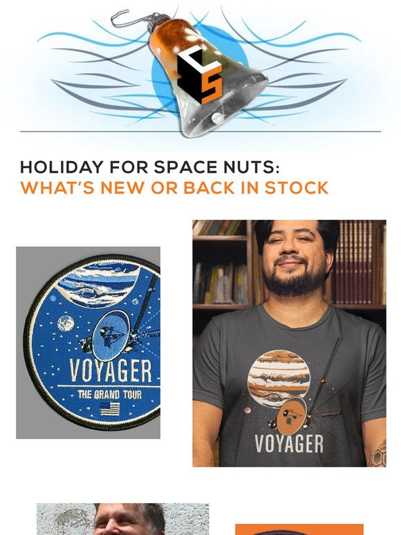 New Voyager and Cassini Mission Patches  Voyager and Apollo Tees Back-in Stock  Drake Equation is the Space-T of the Month for December