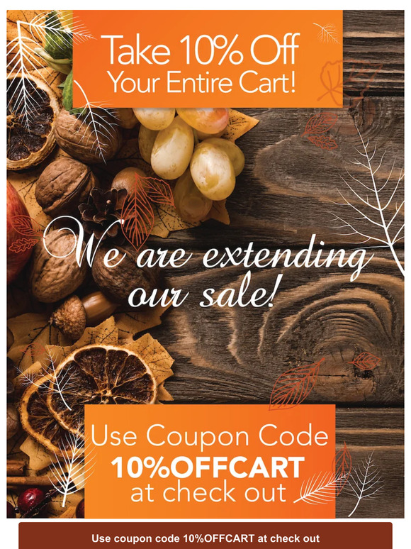 10% Off Your Entire Cart! 🦃
