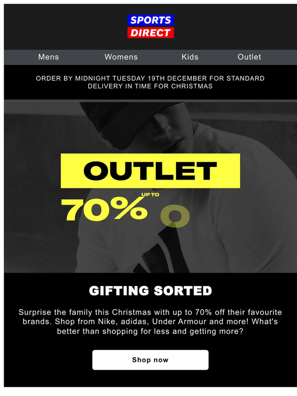 Up to 70% off Outlet gifting 🎁