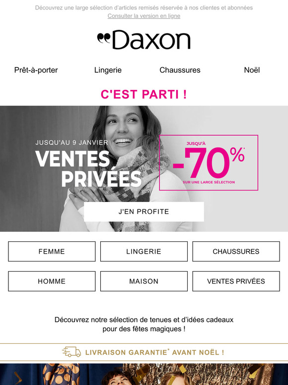Top départ des Ventes Privées jusqu’à -70% !