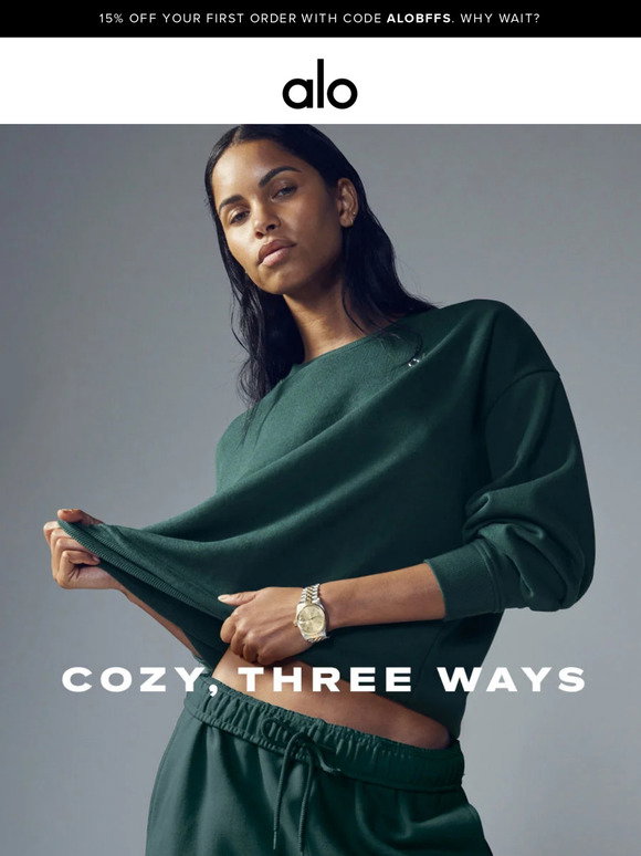 Alo Yoga: COZY, THREE WAYS | Milled