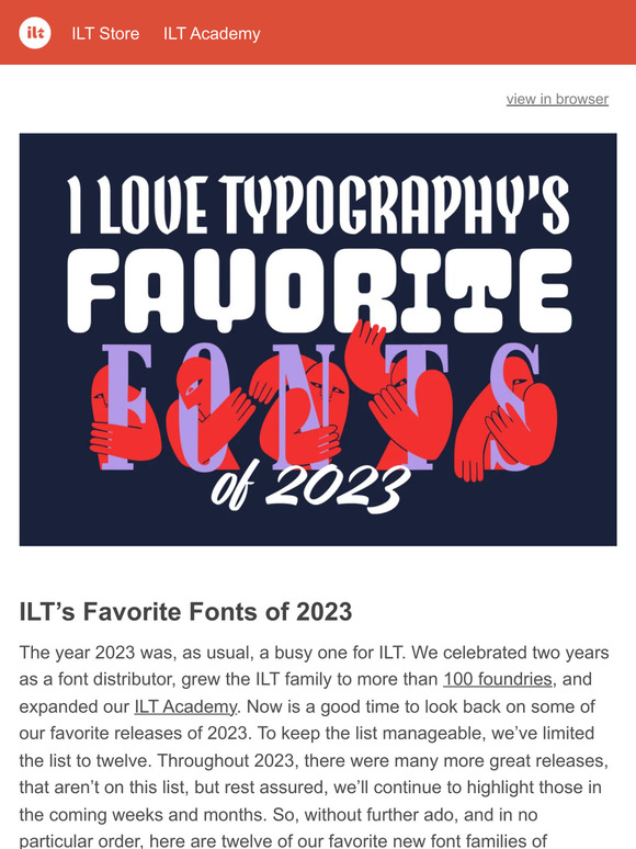 🏆 ILT’s Favorite Fonts of 2023: the list!