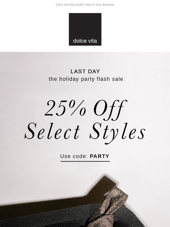 LAST DAY: THE HOLIDAY PARTY FLASH SALE
