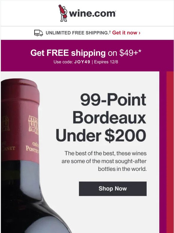 Practically perfect 99pt Bordeaux - all under $200!