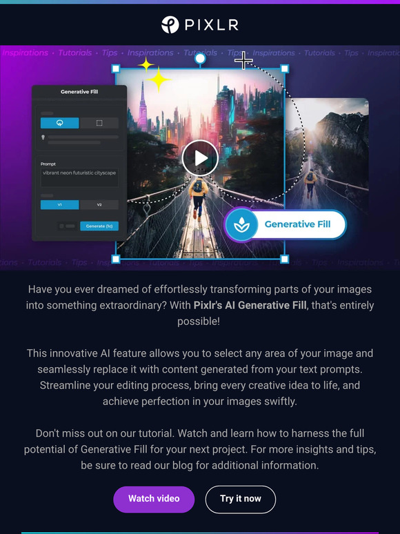 Pixlr: Next-Level Photo Editing: Pixlr's AI Generative Fill Tutorial ...