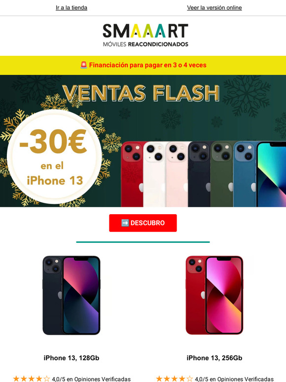 ⚡¡Ahorra 30€ en un iPhone 13 reacondicionado!
