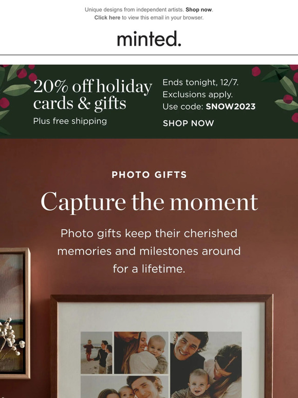 Picture this: 20% off photo gifts