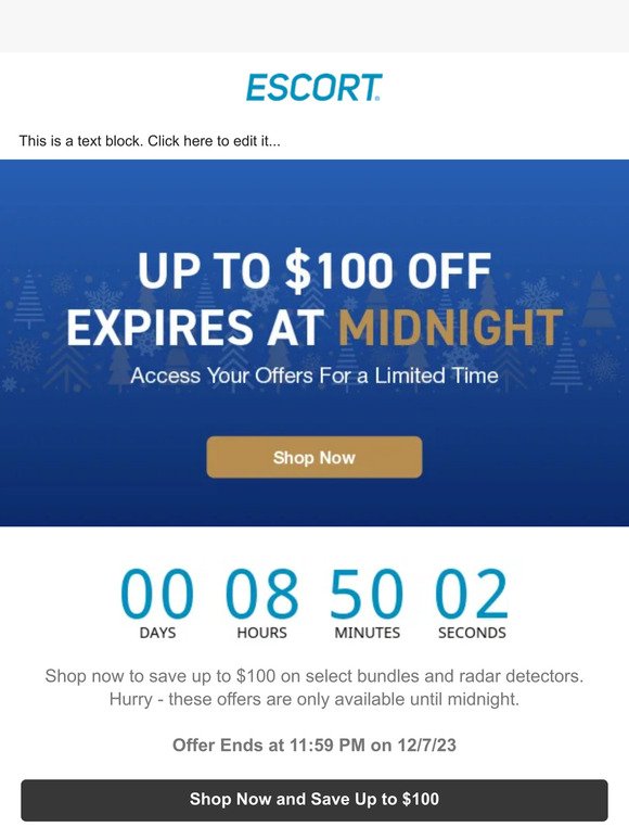 Up to $100 Off Expires at Midnight