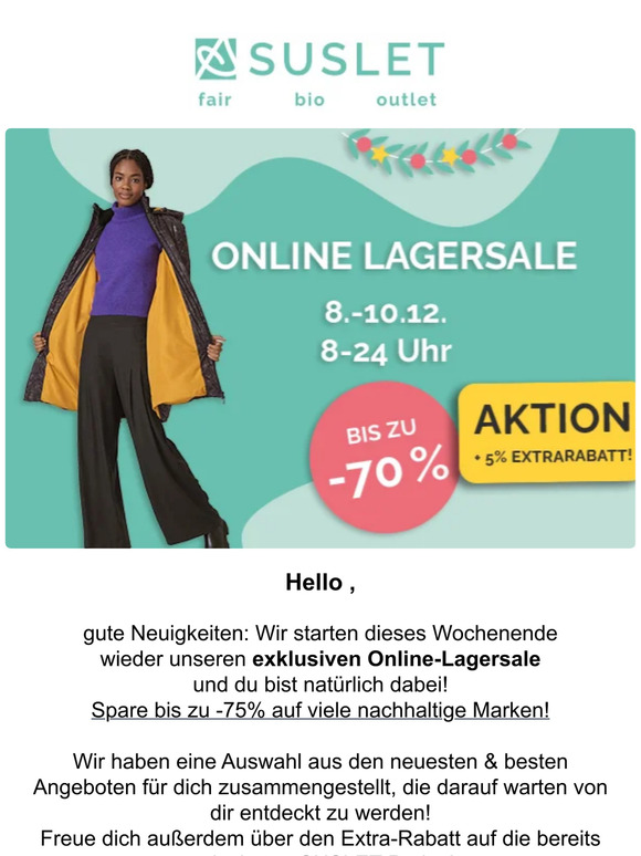Nur dieses Wochenende ❗️ Online-Lagersale bei SUSLET
