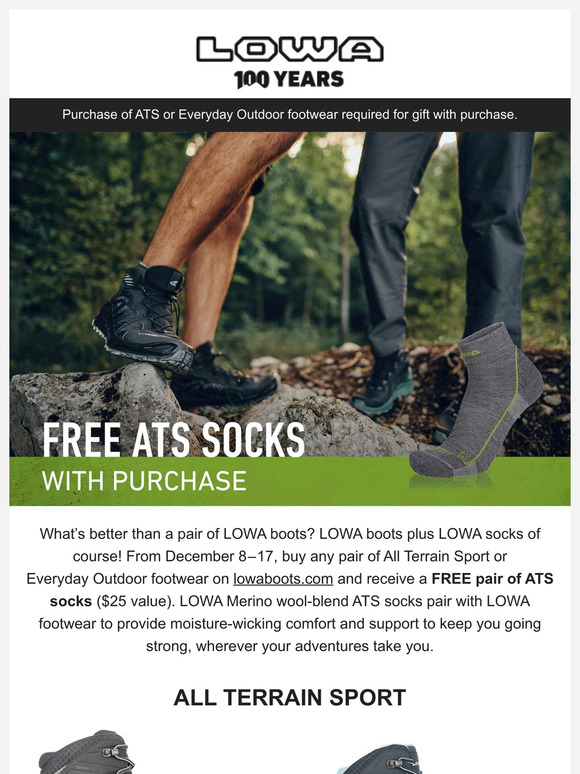Get a FREE pair of premium ATS socks!