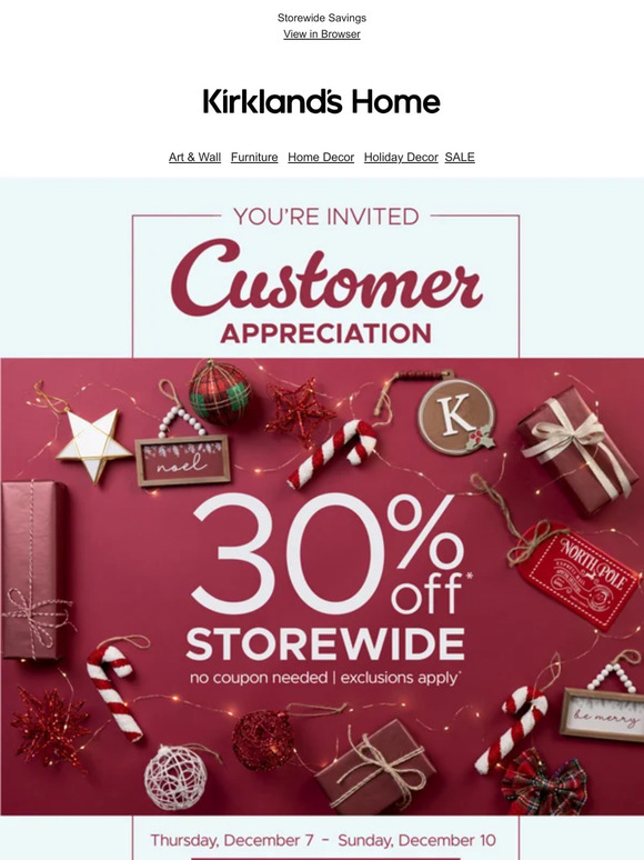 YOU'RE INVITED: Customer Appreciation is Here! Enjoy 30% Off Storewide!