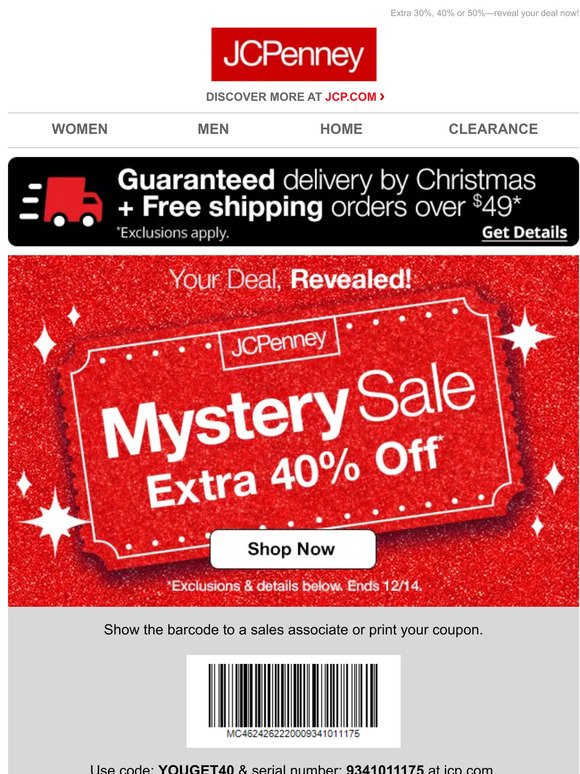 JC Penney: The Mystery Sale is on! 🔎 What will you save?