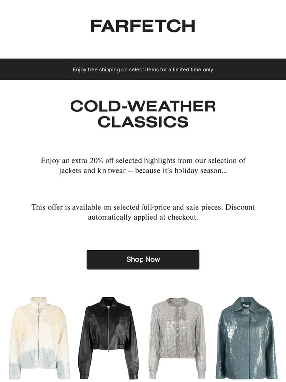 Get an extra 20% off jackets and knitwear