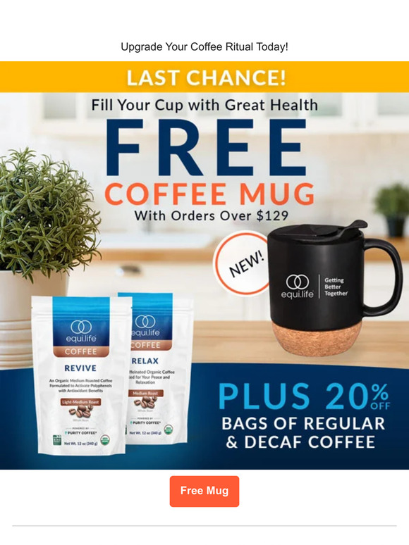 Last Chance! Free Mug + 20% Off Coffee