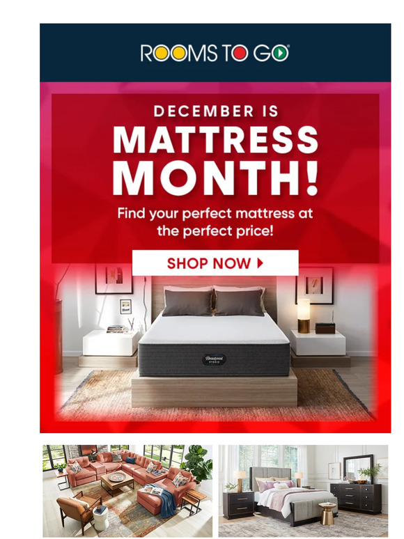 Rooms To Go Say "hello" to big mattress savings! Milled