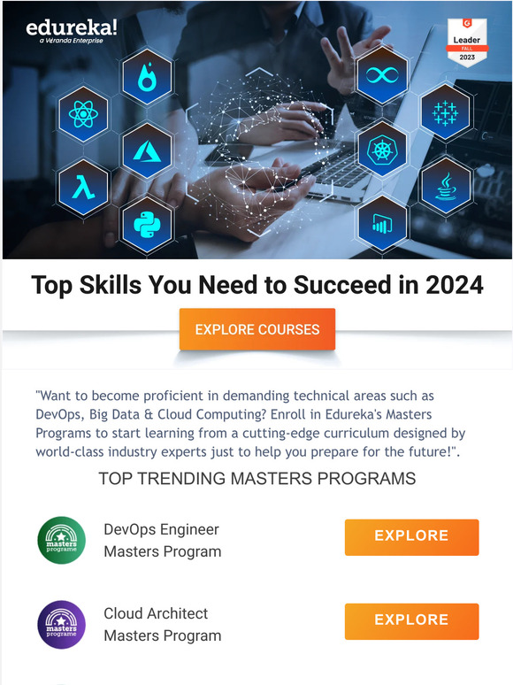 Edureka: Master's Programs for High-Demand Careers in 2024 | Milled