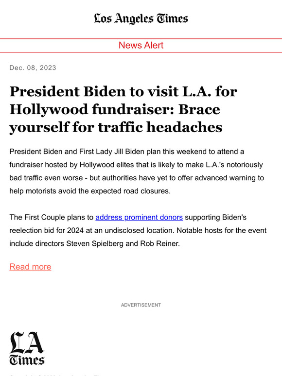 Los Angeles Times President Biden to visit L.A. for Hollywood