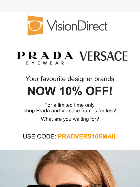 ⚠️ 10% off Prada and Versace glasses