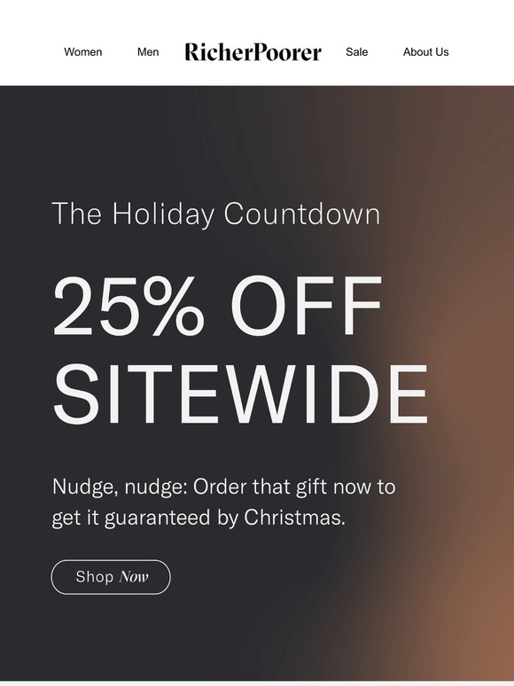 Hurry, 25% off just in time for the holiday countdown.