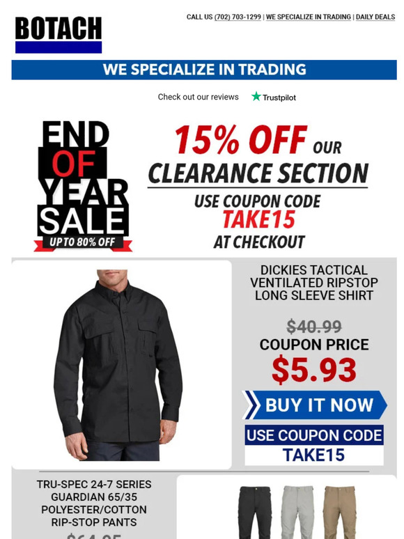 End of Year SALE! 15% OFF Clearance Section