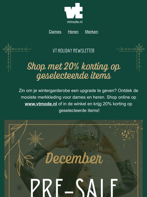 December pre-sale: 20% korting op selected items ✨