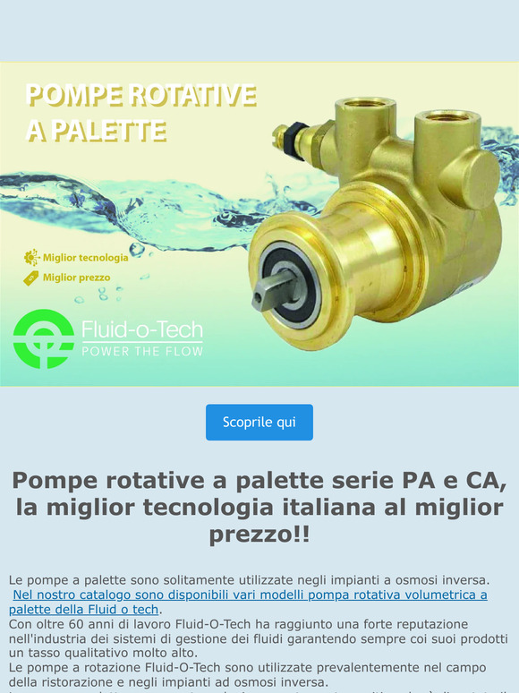 Pompe rotative a palette Fluid o Tech. La miglior tecnologia al miglior prezzo.