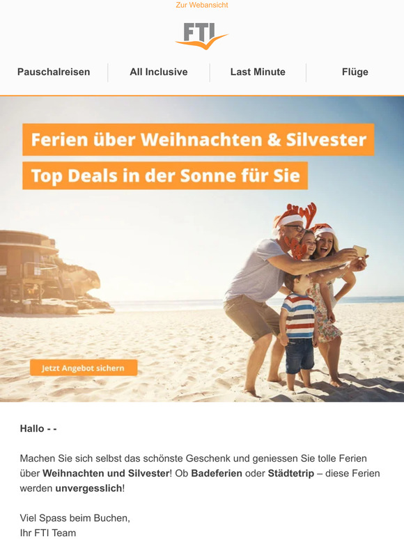 ☼ Ferien über Weihnachten und Silvester - Jetzt noch buchen! ☼