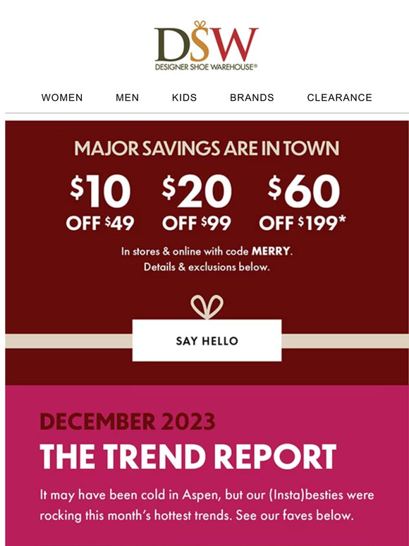 Dsw on sale usa coupons