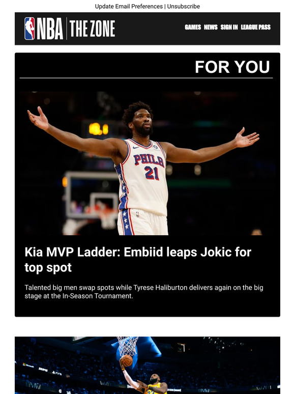 Nba League Pass Au: Kia MVP Ladder: Embiid Leaps Jokic For Top Spot ...