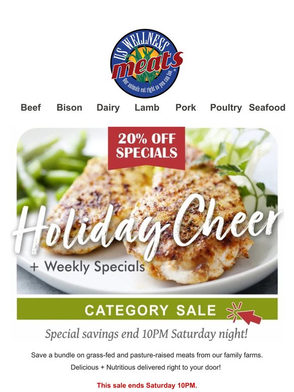 Holiday Meats and More - Restockorama - 20% Off Grass-fed Meats