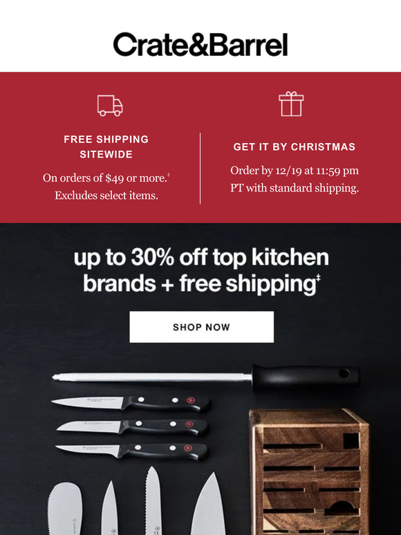 Crate and Barrel Email Newsletters Shop Sales, Discounts, and Coupon Codes